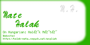 mate halak business card